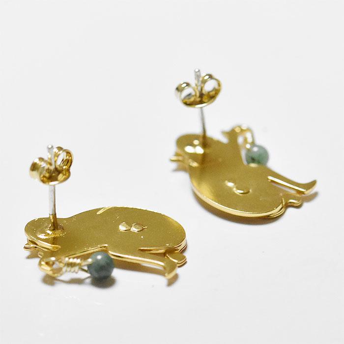 MERCEDES SALAZAR メルセデス サラザール サル 猿 モンキー 動物 モチーフ スタッズ ピアス 小粒 天然石 Earrings Gold Gold