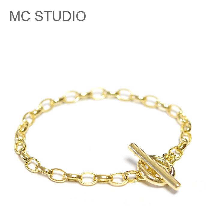 MC STUDIO エムシースタジオ 楕円 オーバル チェーン ゴールド ブレスレット Oval Circle Chain Bracelet Gold