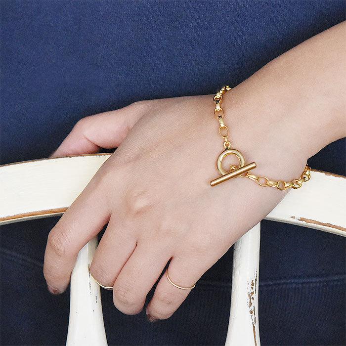 MC STUDIO エムシースタジオ 楕円 オーバル チェーン ゴールド ブレスレット Oval Circle Chain Bracelet Gold_3