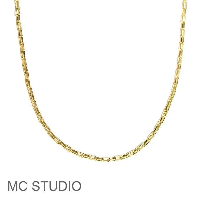 MC STUDIO エムシースタジオ 長方形 スクエア チェーン ゴールド ロング ネックレス Wide Square Chain Necklace Gold