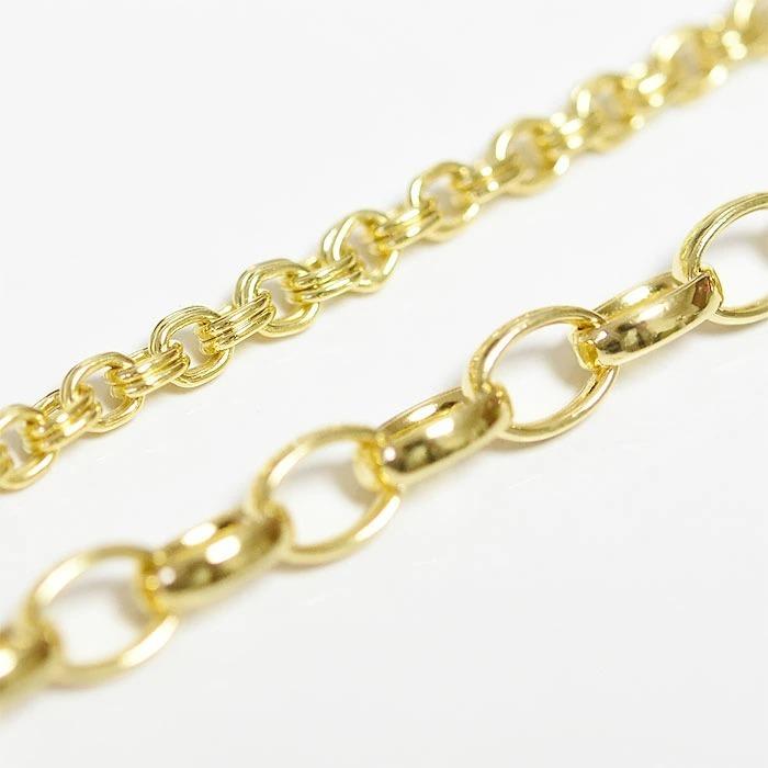 MC STUDIO エムシースタジオ 楕円 オーバル リンク 切り替え チェーン ゴールド ブレスレット Oval Circle W Chain Bracelet Gold_1