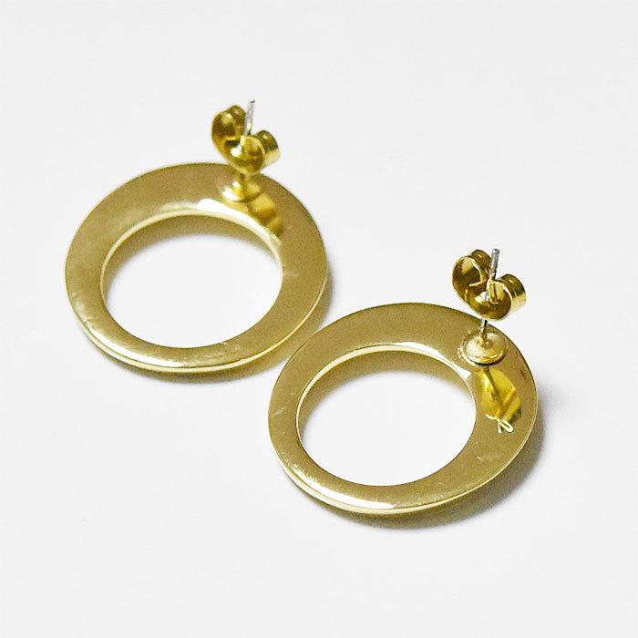 大人気 SOKO ソコ サークル デザイン ゴールド スタッズ ピアス Kaya Open Stud Earrings Gold 【2193911584】(11083円)