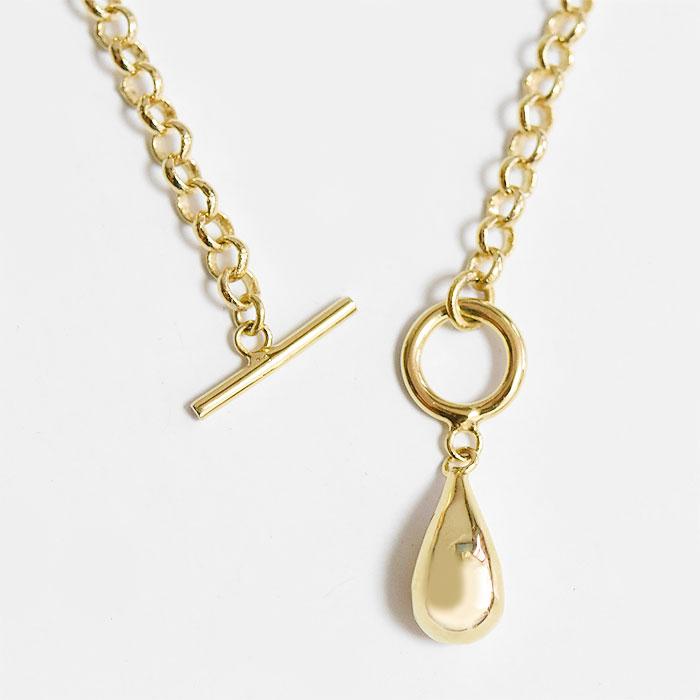 ≪SOKO≫ ソコ ティアドロップ チャーム マンテル ラリエット ネックレス 24金 ゴールドコーティング Delicate Dash Necklace (Gold)の画像
