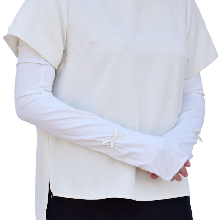 手袋 UV手袋 超ロング 60cm レディース 春夏用 指なし 無地 リボン すべり止め付き メール便送料無料 アームカバー 母の日 プレゼント |  | 11