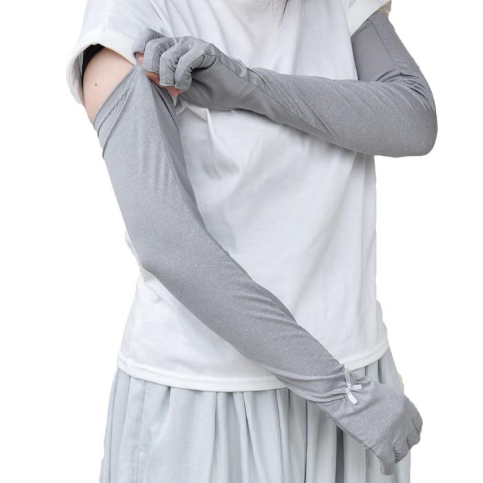 手袋 UV手袋 ロング 指切り 冷感 レディース 無地 リボン 平メッシュ /メール便送料無料 UVカット UVケア おしゃれ 紫外線対策 母の日 |  | 04