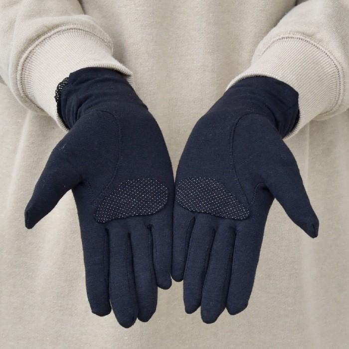 手袋 UV手袋 ショート 五指 大豆繊維 冷感 レディース  無地 レース リボン すべり止め付き /メール便送料無料 UVカット UVケア おしゃれ 母の日 |  | 05