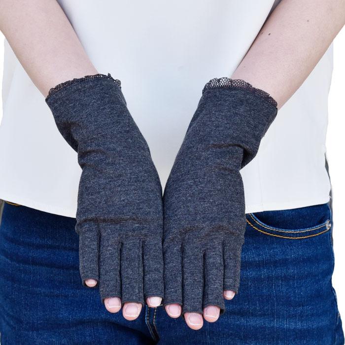 手袋 UV手袋 ショート 指切り 大豆繊維 冷感 レディース 無地 /メール便送料無料 UVカット UVケア おしゃれ 母の日 |  | 06