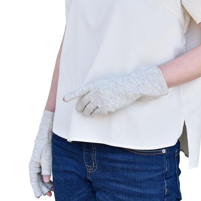 手袋 UV手袋 ショート 指切り 大豆繊維 冷感 レディース 無地 /メール便送料無料 UVカット UVケア おしゃれ 母の日 |  | 08