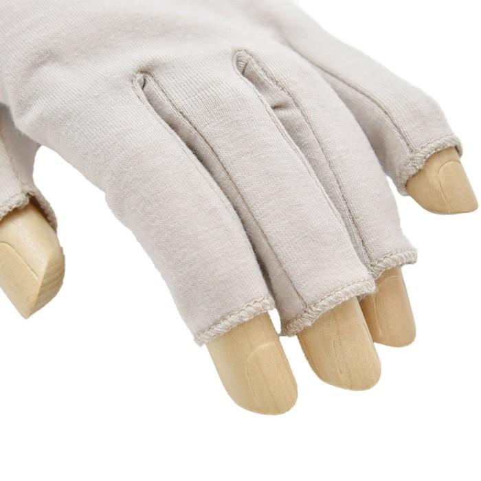 手袋 UV手袋 ショート 指切り 大豆繊維 冷感 レディース 無地 すべり止め付き /メール便送料無料 UVカット UVケア おしゃれ 母の日 |  | 09