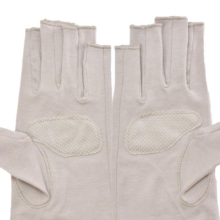 手袋 UV手袋 ショート 指切り 大豆繊維 冷感 レディース リボン すべり止め付き /メール便送料無料 UVカット UVケア おしゃれ 母の日 |  | 10