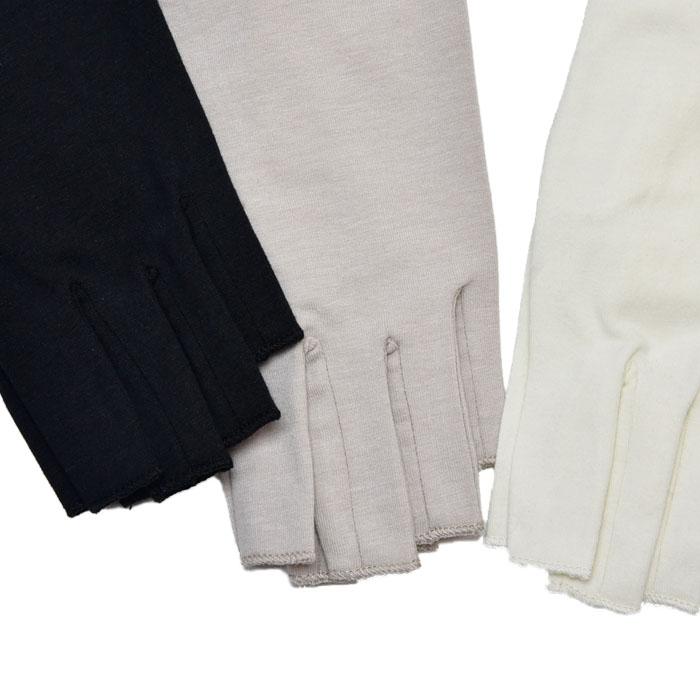 手袋 UV手袋 ショート 指切り 大豆繊維 冷感 レディース リボン すべり止め付き /メール便送料無料 UVカット UVケア おしゃれ 母の日 |  | 02