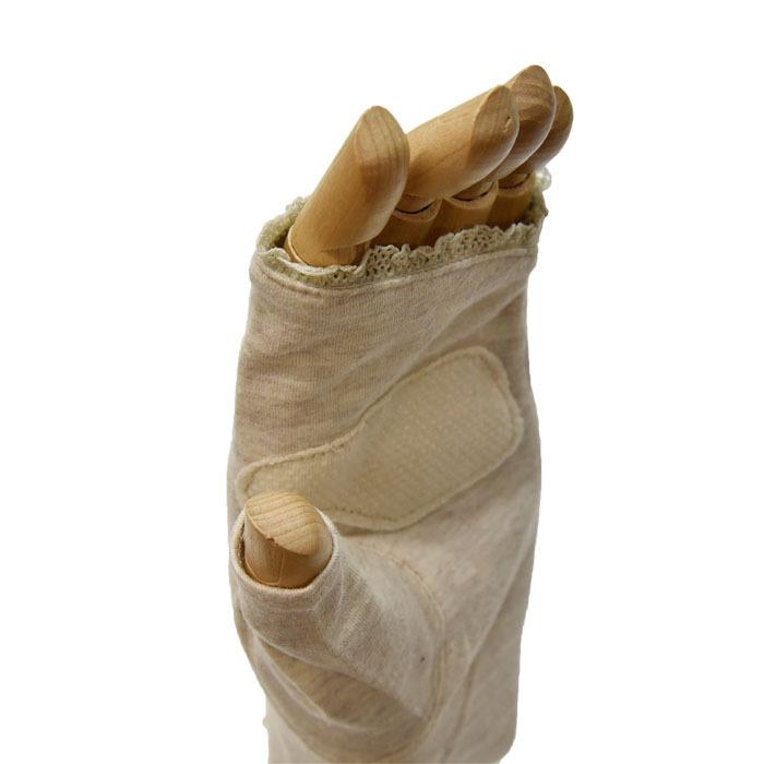 手袋 UV手袋 ショート 指無し 大豆繊維 冷感 レディース 無地 レース すべり止め付き /メール便送料無料 UVカット UVケア おしゃれ 母の日 |  | 08