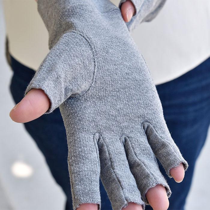手袋 UV スポーツ アウトドア ショート スウェット レディース 春夏用 五指・指切り 無地 全面すべり止め付き /メール便送料無料 散歩 |  | 02