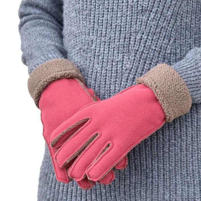 手袋 レディース 防寒 フリース ゲージ 五指 裏ボア カラーコンビ すべり止め /暖かい 柔らかい 保温 通勤 通学 アームウォーマー あったかグッズ |  | 02