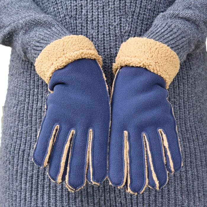 手袋 レディース 防寒 フリース ゲージ 五指 裏ボア カラーコンビ すべり止め /暖かい 柔らかい 保温 通勤 通学 アームウォーマー あったかグッズ |  | 05