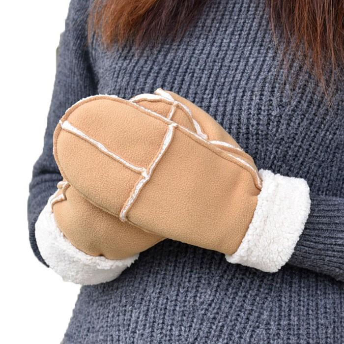 手袋 レディース 防寒 フリース ゲージ ミトン 裏ボア すべり止め /暖かい 柔らかい 保温 自転車 通勤 通学 アームウォーマー あったかグッズ |  | 02