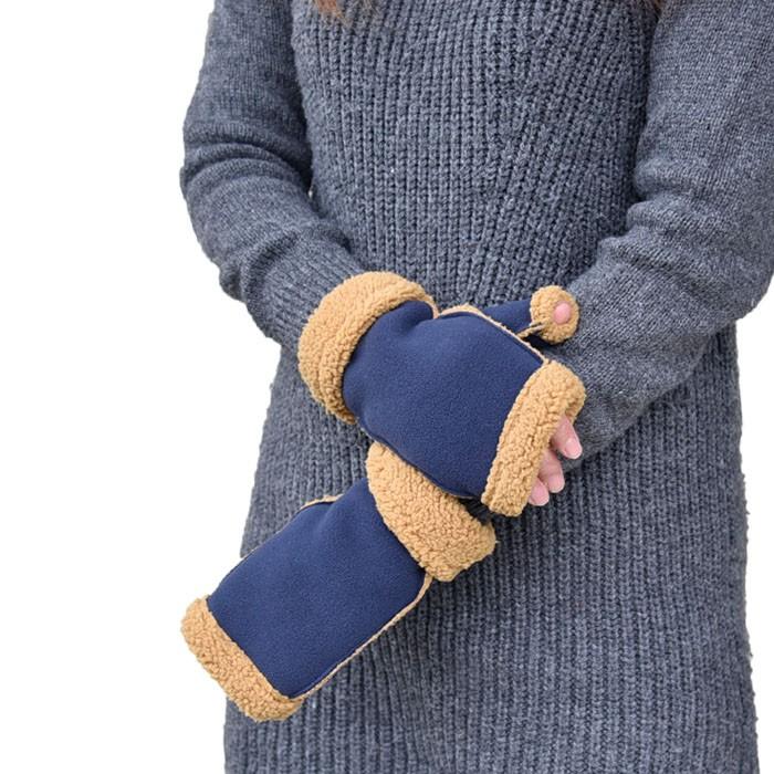 手袋 レディース 防寒 フリース ゲージ 指なし 裏ボア カラーコンビ スマホ すべり止め /暖かい 柔らかい 保温 通勤 通学 アームウォーマー あったかグッズ |  | 06