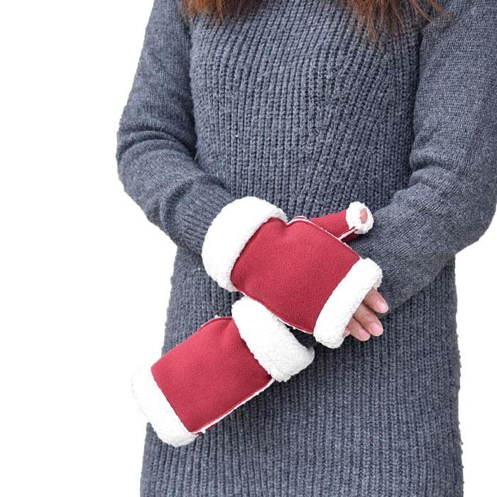 手袋 レディース 防寒 フリース ゲージ 指なし 裏ボア スマホ すべり止め /暖かい 柔らかい 保温 通勤 通学 アームウォーマー あったかグッズ |  | 06