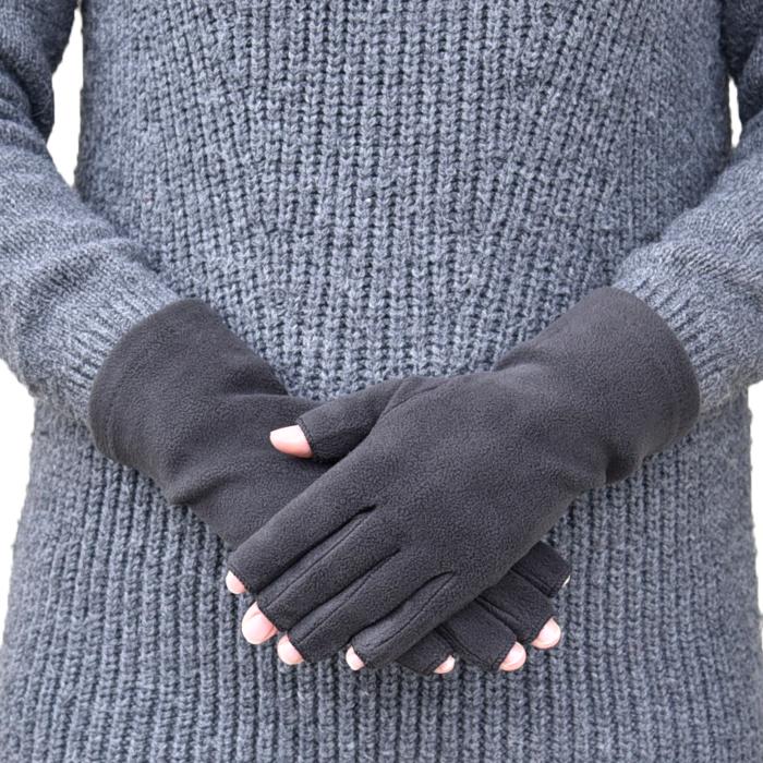 手袋 レディース 防寒 フリース 指切り スマホ /のびのび フィンガーレス アームウォーマー 暖かい 柔らかい 保温 通勤 通学 |  | 06