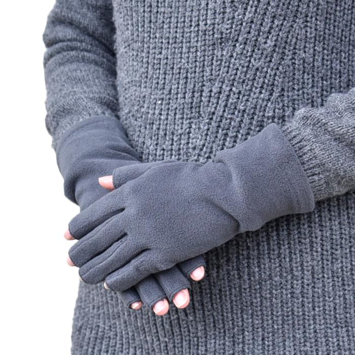 手袋 レディース 防寒 フリース 指切り スマホ /のびのび フィンガーレス アームウォーマー 暖かい 柔らかい 保温 通勤 通学 |  | 07