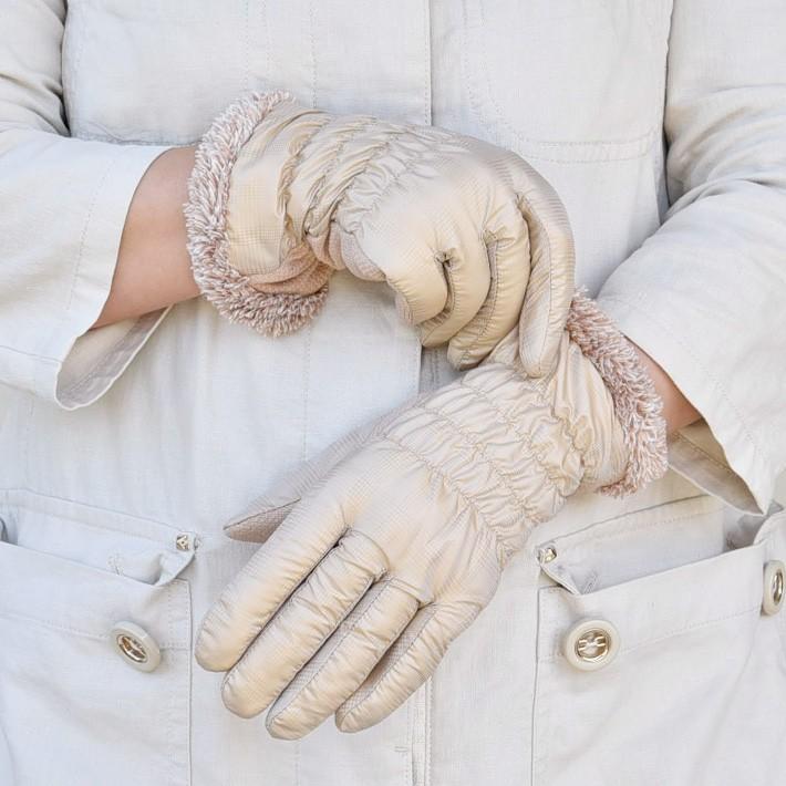 手袋 レディース 防寒 防風手袋 柔らかチェック生地 シャーリング すべり止め /自転車 暖かい 柔らかい かわいい 通勤 通学 あったかグッズ |  | 03