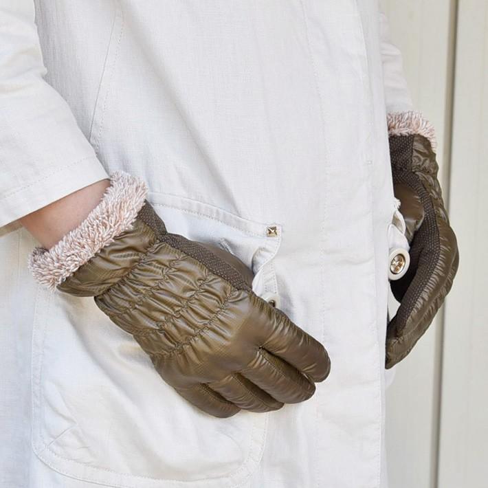 手袋 レディース 防寒 防風手袋 柔らかチェック生地 シャーリング すべり止め /自転車 暖かい 柔らかい かわいい 通勤 通学 あったかグッズ |  | 05