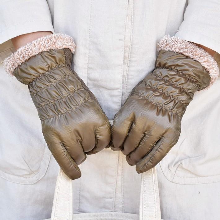 手袋 レディース 防寒 防風手袋 柔らかチェック生地 シャーリング すべり止め /自転車 暖かい 柔らかい かわいい 通勤 通学 あったかグッズ |  | 06