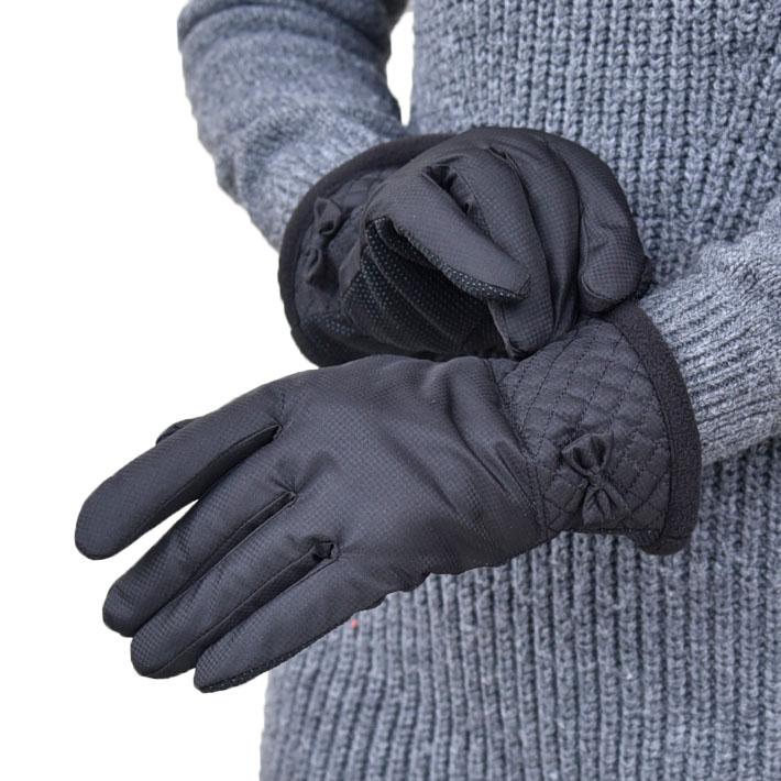 手袋 レディース 防寒 防風手袋 キルティング リボン 裏ボア すべり止め /自転車 暖かい 柔らかい 通勤 通学 |  | 04