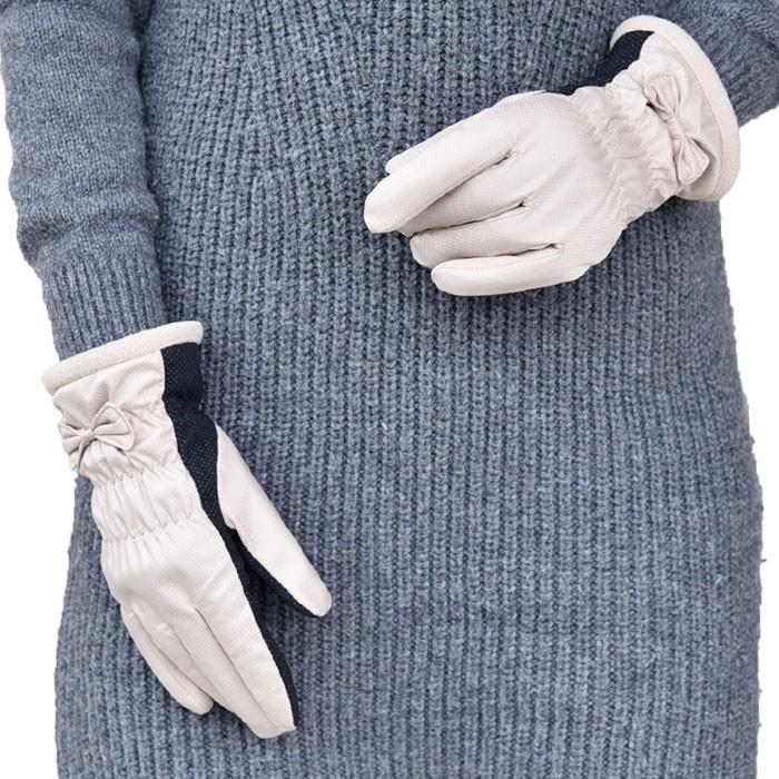 手袋 レディース 防寒 防風手袋 シャーリング リボン 裏ボア すべり止め /発熱 保湿 自転車 暖かい 柔らかい 通勤 通学 |  | 03