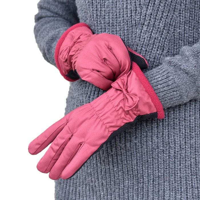 手袋 レディース 防寒 防風手袋 シャーリング リボン 裏ボア すべり止め /発熱 保湿 自転車 暖かい 柔らかい 通勤 通学 |  | 04