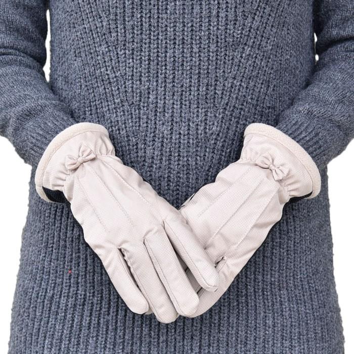 手袋 レディース 防寒 防風手袋 三本飾り リボン 裏ボア すべり止め /発熱 保湿 自転車 暖かい 柔らかい 通勤 通学 |  | 03