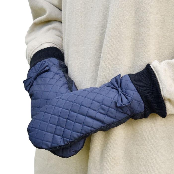 手袋 レディース 防風 ミトン キルティング リボン ニットカウス 裏ボア すべり止め メール便送料無料 発熱 保温 暖かい 柔らかい かわいい 通勤 通学 |  | 08