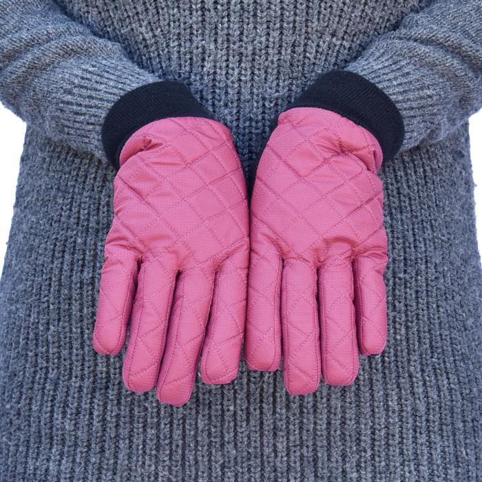 手袋 レディース 防寒 防風 キルティング 裏ボア ニットカウス すべり止め 自転車 通勤 通学 メール便送料無料 防寒対策 あったかグッズ |  | 03