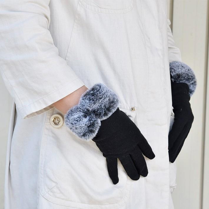 手袋 レディース 防寒 ジャージ リボンボア スマホ対応 /暖かい 柔らかい 保温 通勤 通学 アームウォーマー あったかグッズ |  | 01