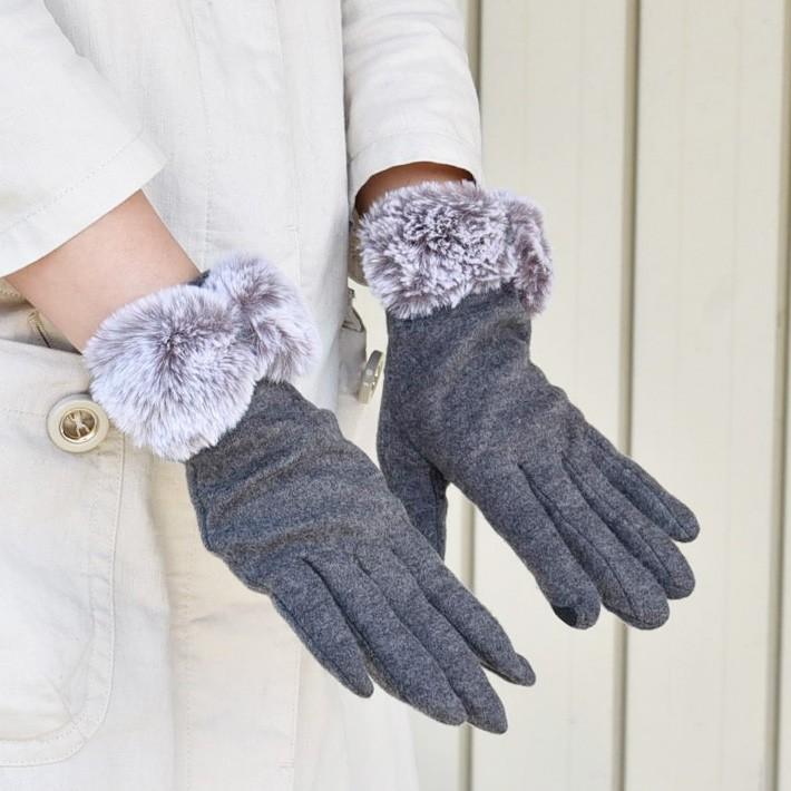 手袋 レディース 防寒 ジャージ リボンボア スマホ対応 /暖かい 柔らかい 保温 通勤 通学 アームウォーマー あったかグッズ |  | 02