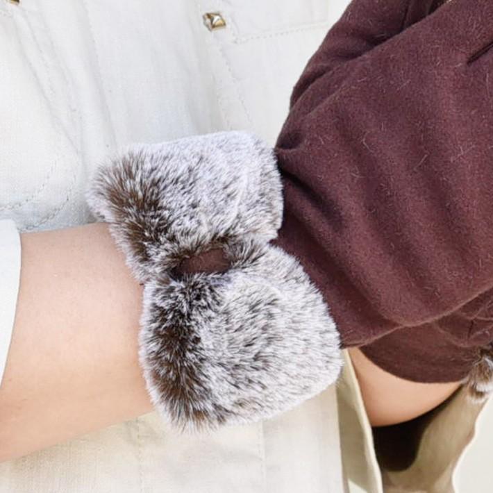 手袋 レディース 防寒 ジャージ リボンボア スマホ対応 /暖かい 柔らかい 保温 通勤 通学 アームウォーマー あったかグッズ |  | 04