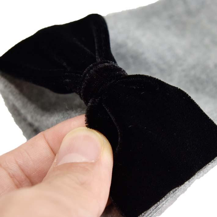 手袋 レディース 防寒 ジャージ 指切り ベロアリボン 【メール便送料無料】暖かい 柔らかい 保温 通勤 通学 あったかグッズ |  | 05