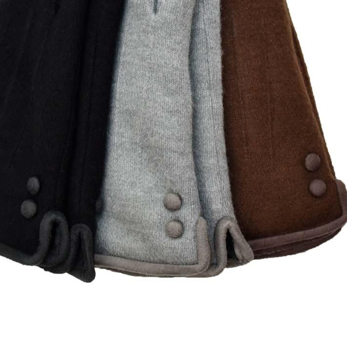 手袋 レディース 防寒 ジャージ 裏ボア ボタン 三本飾り 【メール便送料無料】暖かい 柔らかい 保温 通勤 通学 あったかグッズ |  | 05