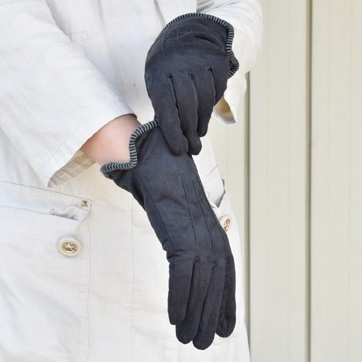 手袋 レディース 防寒 フェイクスウェード 三本飾り 裏ボア スマホ対応 /暖かい 柔らかい 保温 通勤 通学 あったかグッズ |  | 04