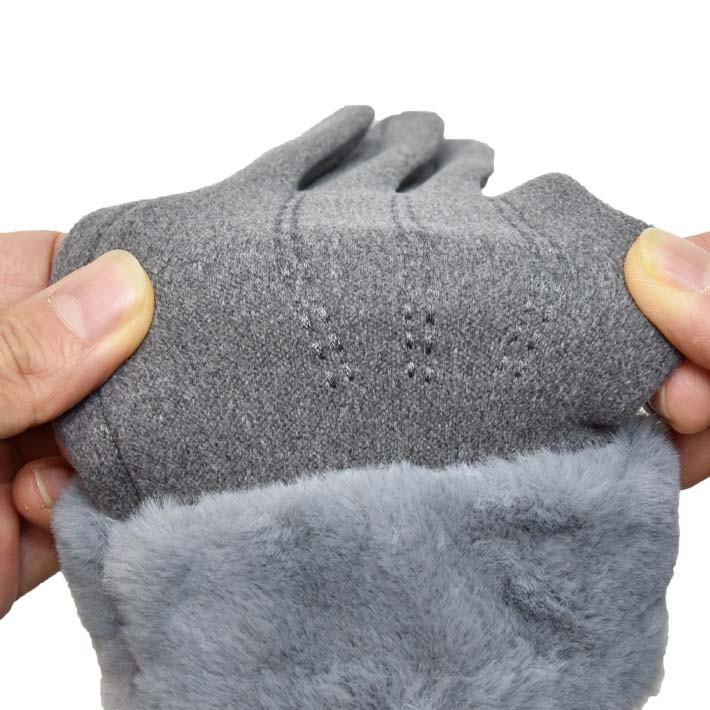 手袋 レディース 防寒 ジャージ 裏入り 裾ボア 三本飾り 【メール便送料無料】 /保温 暖かい 柔らかい おしゃれ 通勤 通学 あったかグッズ |  | 06