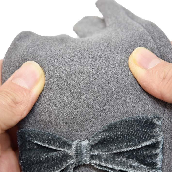 手袋 レディース 防寒 ジャージ 裏入り ベロアリボン 【メール便送料無料】/保温 暖かい 柔らかい おしゃれ 通勤 通学 あったかグッズ |  | 06