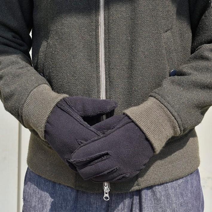 メンズ手袋  防寒 フリース ゲージ五指 裏ボア ボア同色 すべり止め /暖かい 柔らかい 防寒 保温 自転車 通勤 通学 あったかグッズ |  | 02