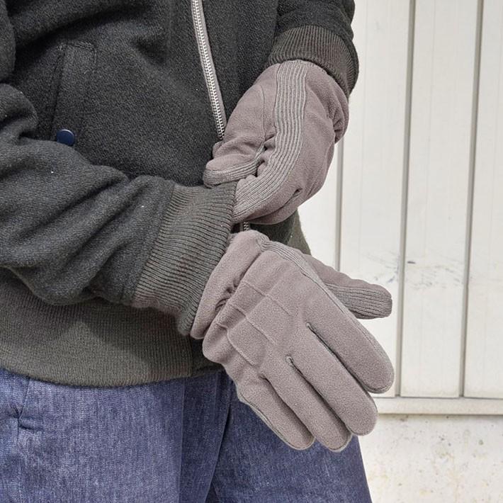 メンズ手袋 防寒 フリース ニットマチ ニットカウス 裏ボア すべり止め /暖かい 柔らかい  自転車 通勤 通学 あったかグッズ |  | 02