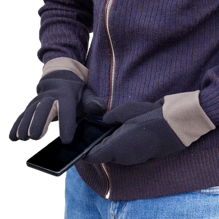 メンズ手袋 防寒 フリース スマホ対応 五指 裏ボア すべり止め /暖かい 柔らかい 保温 自転車 通勤 通学 あったかグッズ |  | 01
