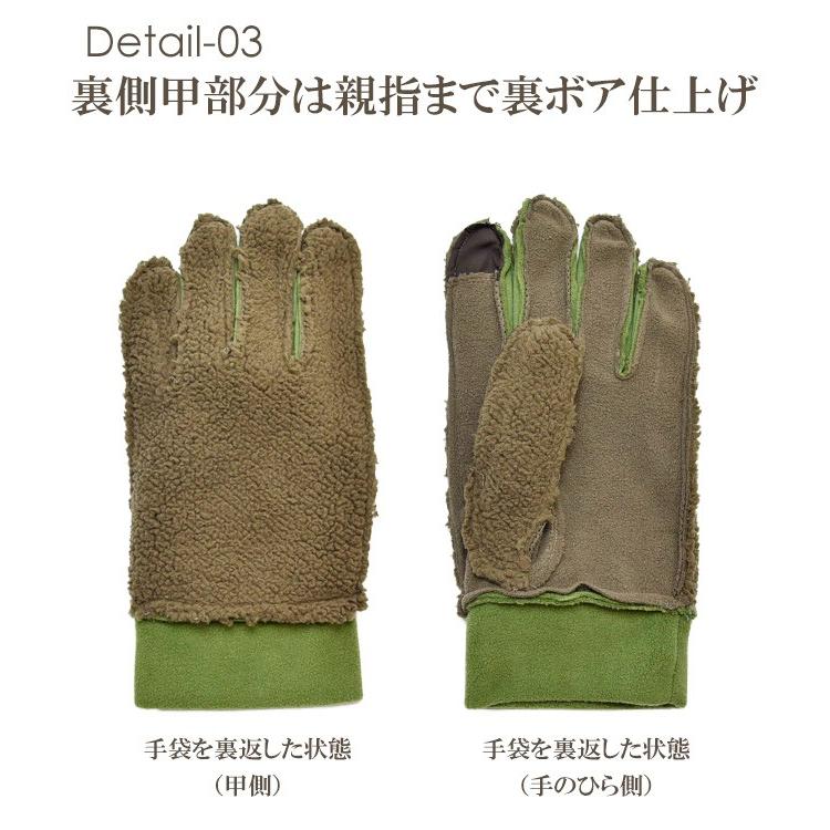 メンズ手袋 防寒 フリース スマホ対応 五指 裏ボア すべり止め /暖かい 柔らかい 保温 自転車 通勤 通学 あったかグッズ |  | 06