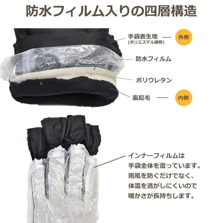 手袋 レディース メンズ 防寒 防風 防水 ポリエステル生地 キルティング ニットカウス 裏起毛 スマホ対応 すべり止め 自転車 保温 雪 雨 通勤 通学 |  | 03