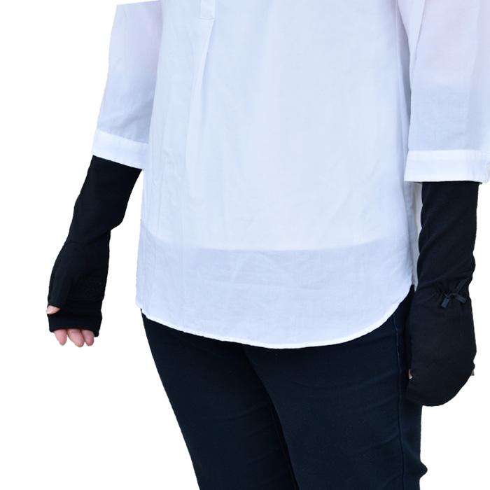 手袋 UV手袋 ミドル 五指・指切り・指なし（選べるデザイン） 大豆繊維 冷感 レディース 無地 リボン すべり止め メール便送料無料 UVカット |  | 08