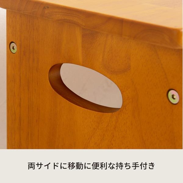 天然木玄関ベンチ60(ブラウン/茶) 幅60cm 下駄箱/シューズラック付き補助椅子 チェア 木製 天然木 取っ手 収納棚付き 北欧風 ナチュラル エントランス NK-7407 |  | 03