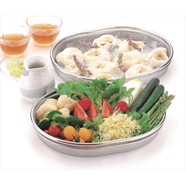 テーブルバスケット 〔32cm×26cm〕 ザル・トレー付き ステンレス製 『鮮食派宣言』 〔イベント アウトドア〕 |  | 01