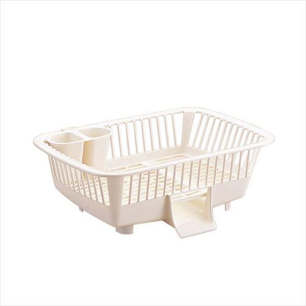 水切りラック/キッチン用品 〔たて置きタイプ〕 約445×320×155mm 箸立て付き 『ウォータースルーバスケット』 | 